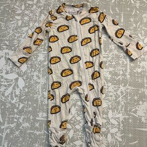 Willow Cream and Gold Taco Print Kids Footie